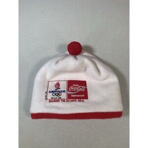 Albertville, France 92 Olympics Beanie Hat Cap Commemorative Cola Turtle Fur Vtg